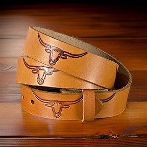 Genuine Leather Western Carved Embossed Tooled Cowboy Cowgirl Floral Strap Belt Full Grain Leather Heavy Duty Without Buckle