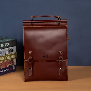 Personalized Genuine Leather Backpack Women, Mini Laptop Backpack For Women, Minimalist Leather Backpack, Leather Bag Women, Small Backpack