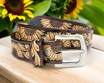 Genuine Leather Western Carved Embossed Tooled Cowboy  display picture 3