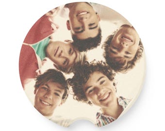 One Direction Soapstone Car Coaster for Cup Holder, Absorbent Drink Holder Mat