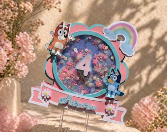 Girl Bluey Shaker Cake Topper