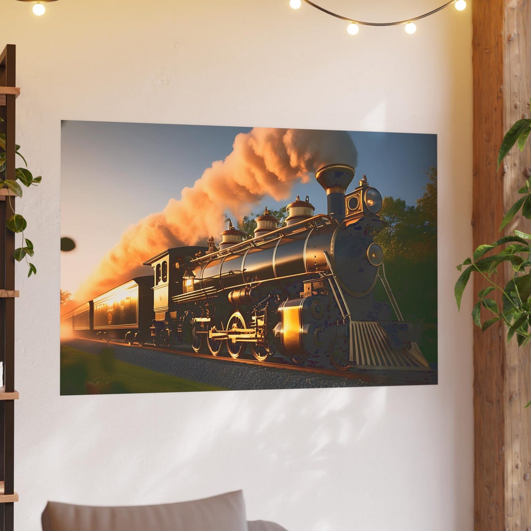 Vintage Steam Locomotive Poster | Train Art Print, Satin or Matte - Etsy