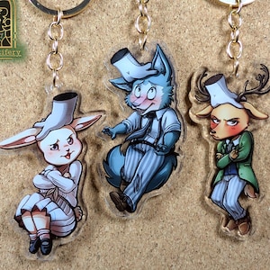 Beastars Inspired Furry  Headpat Acrylic Keychains/Charms || Legoshi, Haru, Louis