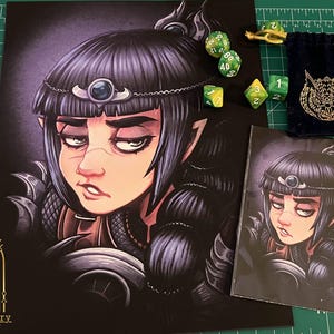 Impressão artística inspirada em Shadowheart Baldur's Gate 3 || Miniimpressão e tamanho carta