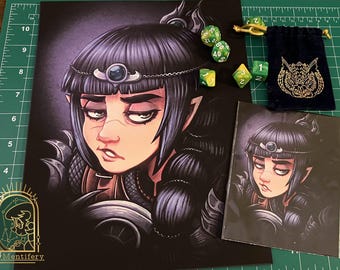 Shadowheart Baldur&#39;s Gate 3 Inspired Art Print || Miniprint and Letter Sized