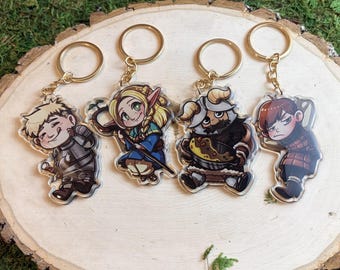 Delicious in Dungeon/ Dungeon Meshi Inspired Epoxy + Acrylic Keychains/Charms || Laios, Marcille, Senshi, Chilchuck