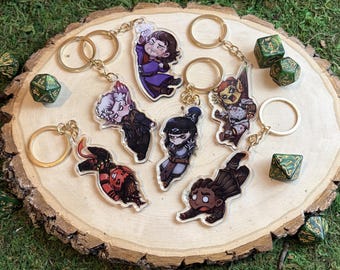 Baldur's Gate 3 Inspired Companion Acrylic Hanging Keychains/Charms || Astarion, Gale, Karlach, Lae'zel, Shadowheart, Wyll