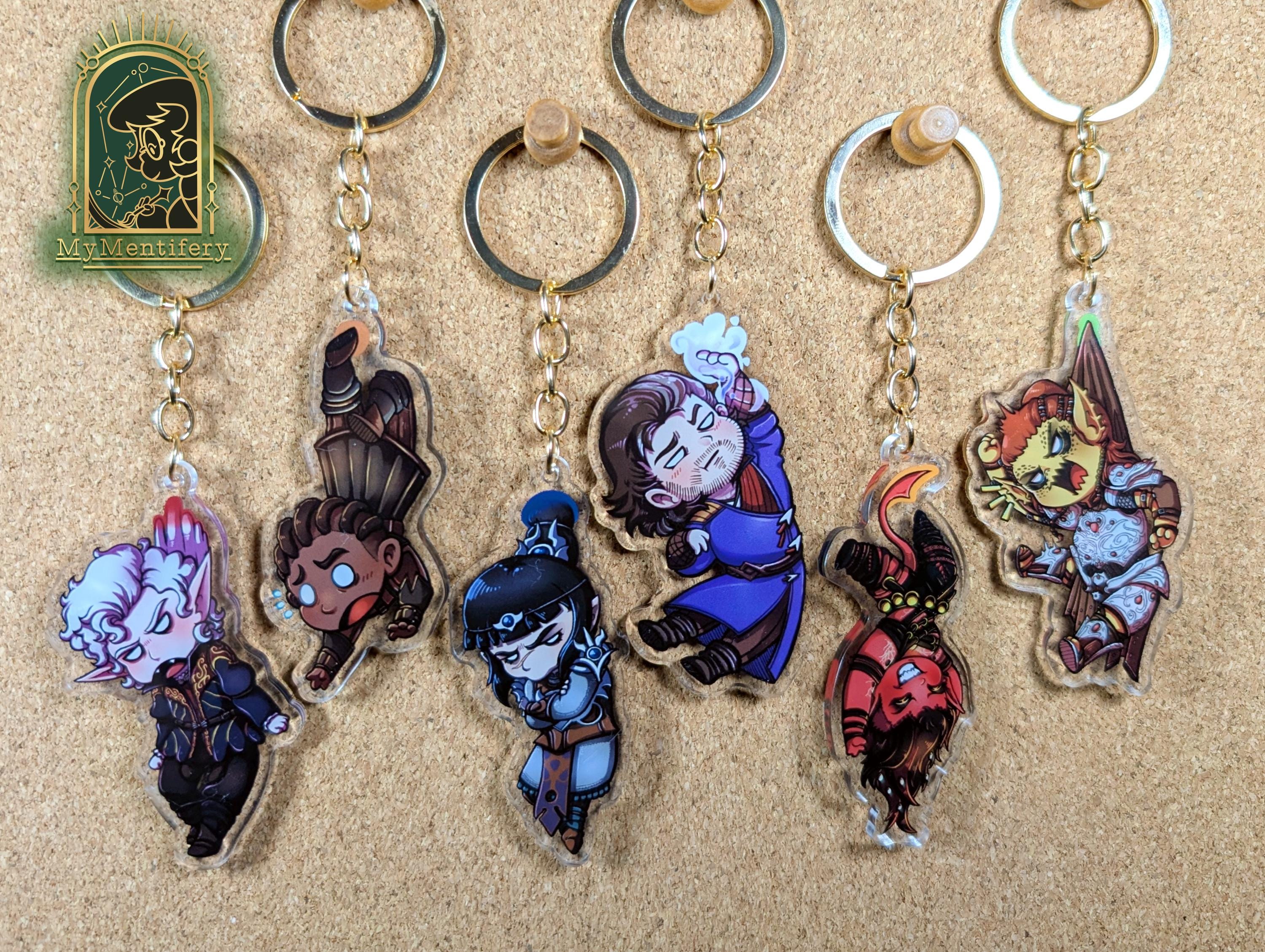 Baldur's Gate 3 Inspired Companion Acrylic Hanging Keychains/Charms || Astarion, Gale, Karlach, Lae'zel, Shadowheart, Wyll