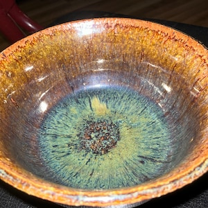 VINTAGE Stoneware Decorative BOWL  Pottery Signed Tracy Nice Earthy Colors