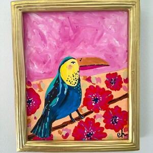 Original Bird Painting | Bird Paintings | Gold Framed Bird Paintings | Bird Art | Bird Paintings | Bird Wall Art