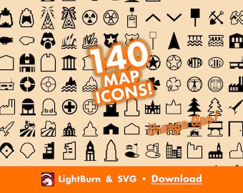 Fall Out Map Marker Icons RPG Outline Silhouette Files SVG