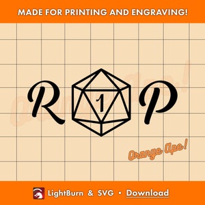 D&D Rip SVG - Arte vetorial - Arquivo de esboço de RPG - Svg e Lightburn - Laser, Imprimir, Gravar, Dungeons and Dragons, Critical Fail, Natural 1