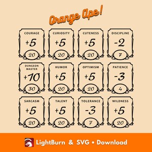 D&D キャラクター特性 SVG パック: RPG ベクターアートワーク (デジタルダウンロード)