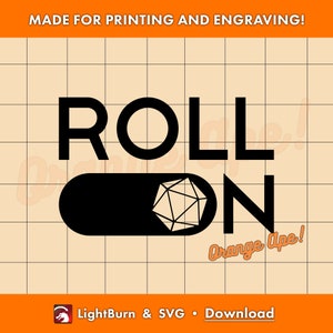 D & D Roll On D20 SVG - Vektorbild - RPG-Konturdatei - svg und lightburn - Laser, Print, Gravieren, Dungeons and Dragons, DM, Humor, Lustig