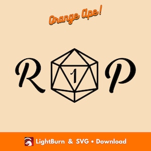 D&D RIP SVG: Critical Fail D20 Vector (download digitale)