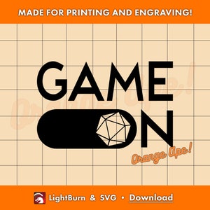 D & D Game On D20 SVG - Vektorkunstwerk - RPG-Konturdatei - svg und Lightburn - Laser, Print, Gravieren, Dungeons and Dragons, DM, Humor, Lustig
