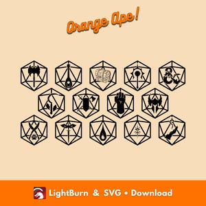 D20 Dungeons and Dragons SVG: RPG Class Icons (Digital Download)