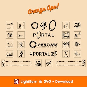 Portal Game SVG: Outline & Silhouette Vector Designs (Digital Download)