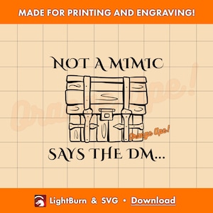 D&D Not a Mimic SVG - Arte vetorial - Arquivo de esboço de RPG - Svg, Lightburn - Laser, Imprimir, Gravar, Dungeons and Dragons, Dungeon Master, DM