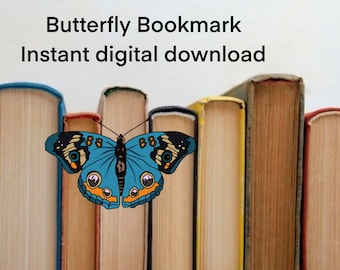 Butterfly Bookmark instant digital download