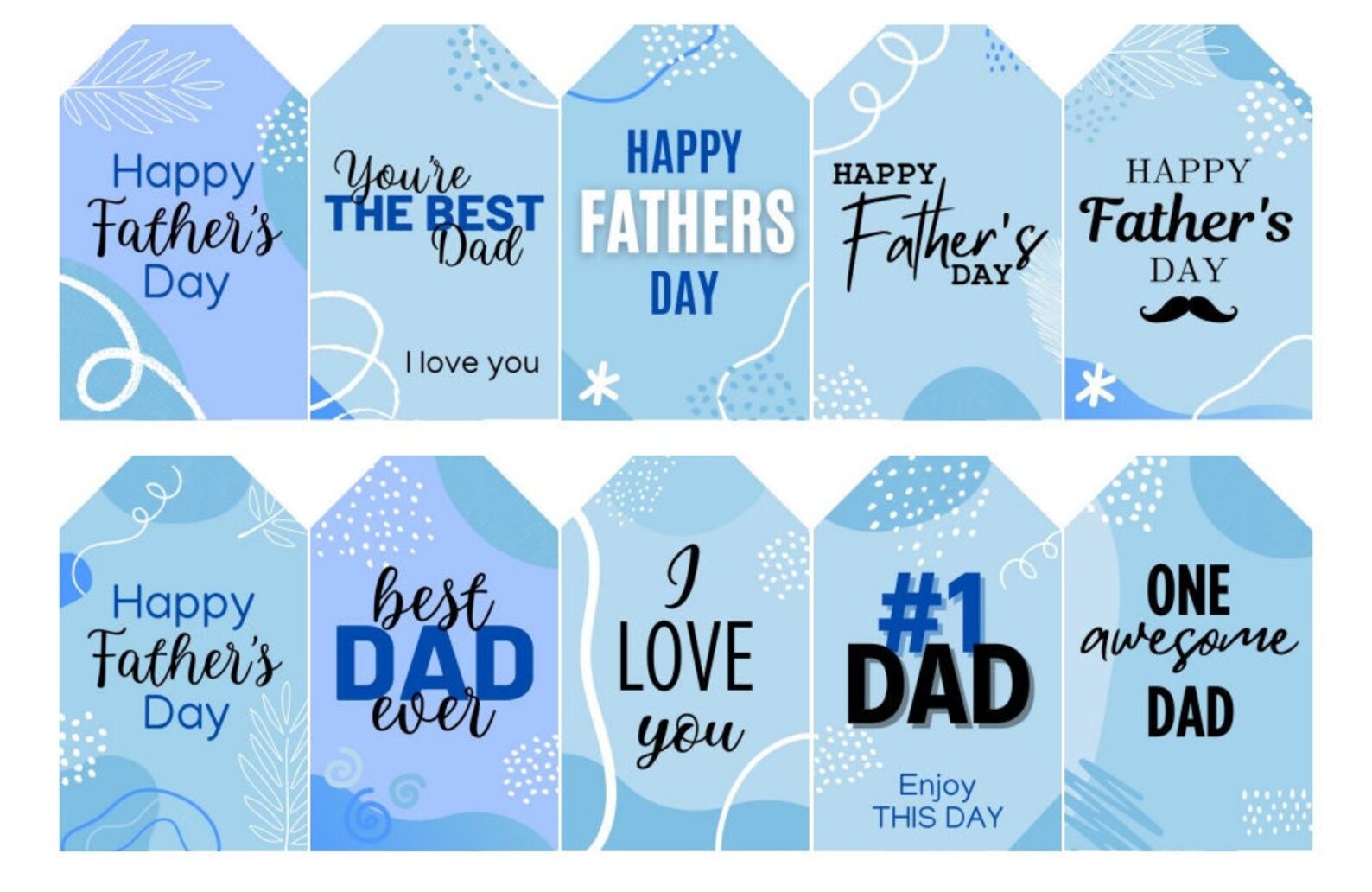 Happy Father's Day Printable Gift Tags Favor Tags - Etsy