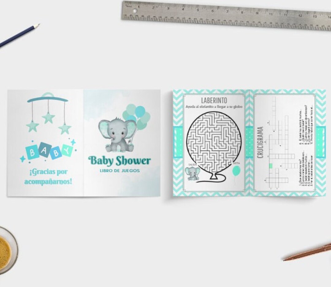 Elephant Baby Shower Game Book Etsy
