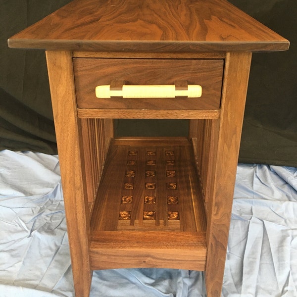 Walnut End Table Etsy