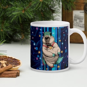 Taza de marmota, taza de café de superhéroe con perrito de la pradera, bonito regalo para niños, papás, decoración de guardería, divertida taza de té con dibujos animados para amantes de los animales.