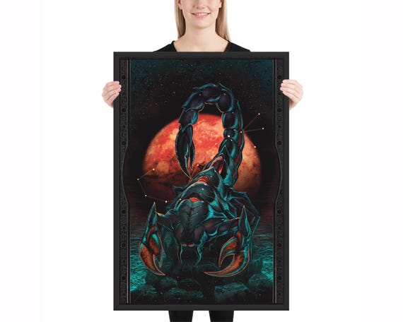 Scorpio Art Print Horror Illustration | Dark Fantasy Zodiac Wall