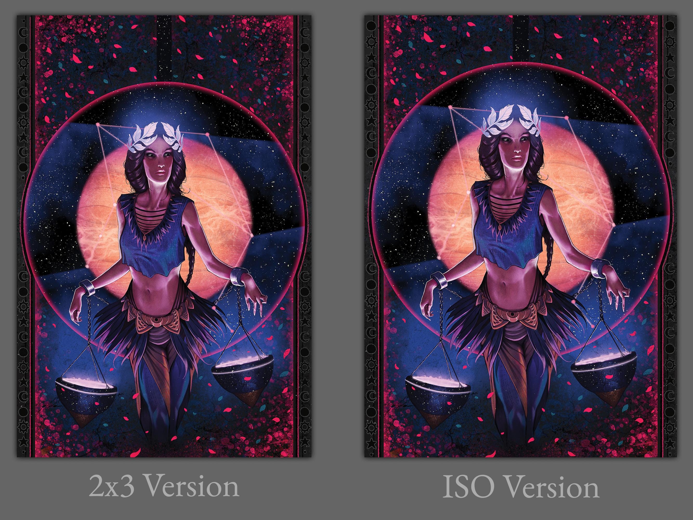 Libra Wall Art Digital Download, Retro Fantasy Pulp Horror Zodiac