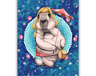 Funny Marmot Art Print | Adorable Groundhog Cartoon for Kids Room Decor | Sweet Lady Animal Nursery Art Gift for Children’s Room Decor