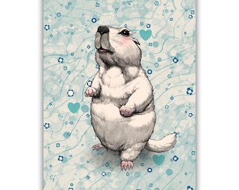 マーモットの子供部屋用アートプリント：手描きの動物イラスト - Etsy 日本