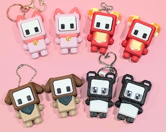 Bit Clicks Kitty, Pompom, Puppy and Panda | Fidget | Gift | Anti-stress reliever | Keychain | Keyring | Collectible figure | ASMR