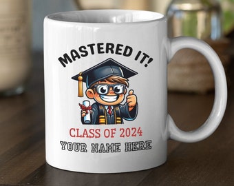 Personalized Mastered It, Class of 2024 Graduation Mug, College Graduate Gift, Gift for Graduate, College Grad Gift, Masters Degree Graduate