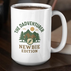 Kubek na Dzień Ojca dla nowych ojców, kubek Dadventurer Newbie Edition, prezent dla taty po raz pierwszy, prezent dla taty, entuzjastów przyrody, obozowiczów