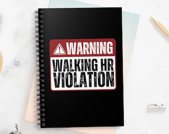 Funny Office Gift Notebook, Human Resource Gift, Gift for HR, Coworker Gift, Office Humor, HR Journal, Walking HR Violation, Notebook Gift