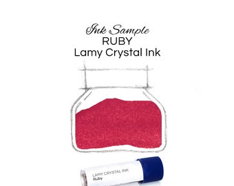 Ink Sample Lamy Crystal Ink Ruby Fountain Pen, Dip Pen, Artist Calligraphy Ink for writing, drawing, journaling