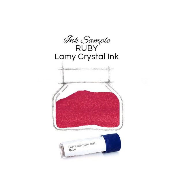 Ink Sample Lamy Crystal Ink Ruby Fountain Pen, Dip Pen, Artist Calligraphy Ink for writing, drawing, journaling