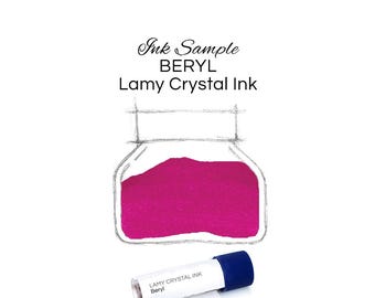 Ink Sample Lamy Crystal Ink Beryl Magenta Pink Fountain Pen, Dip Pen, Artist Calligraphy Ink for writing, drawing, journaling