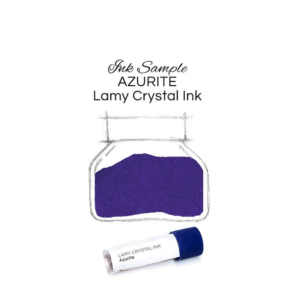 Ink Sample Lamy Crystal Ink Azurite Blue Purple Fountain Pen, Dip Pen, Artist Calligraphy Ink for writing, drawing, journaling