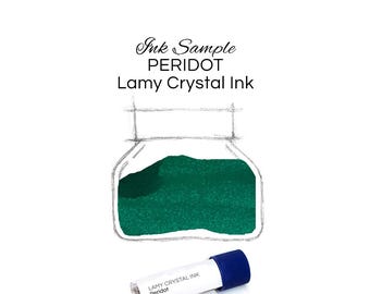 Ink Sample Lamy Crystal Ink Peridot Fountain Pen, Dip Pen, Artist Calligraphy Ink for writing, drawing, journaling