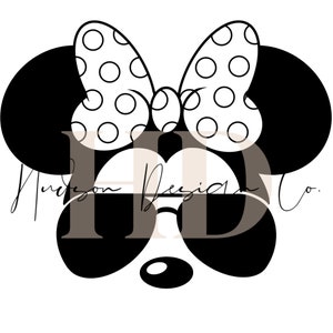 Girl Mouse bow sun glasses print PNG file