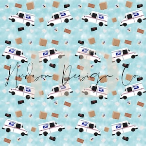 Mail usps package envelope letter clouds seamless pattern file PNG