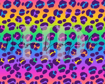 Rainbow Cheetah Faux Leather Sheet/printed Faux Leather for