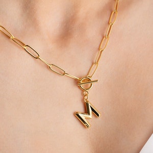 Paperclip Initial necklace