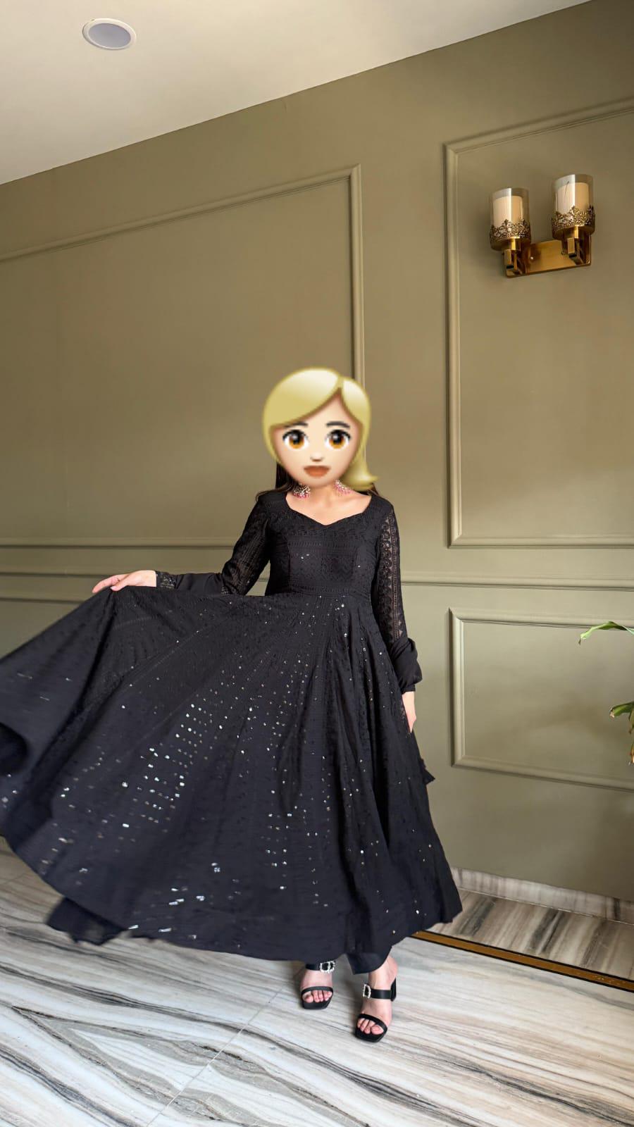 knee length dresses for ladies Scala 61315 - Bead Fringed Prom Gown 000 / Black main image 0