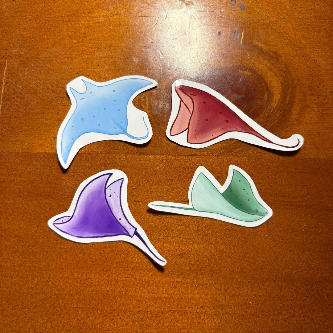 Manta Ray Sticker Pack | Cute Stickers, Laptop, Water Bottle, Journal ...