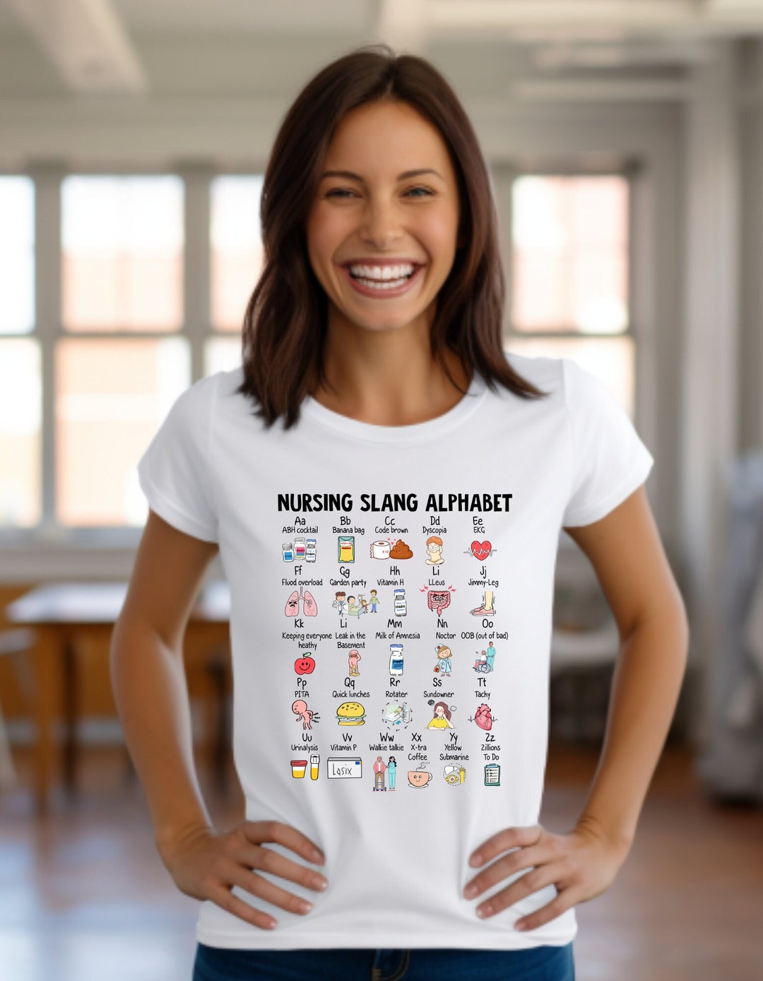 Nurse Slang Alphabet Shirt, Nurse Tshirt, Doctor Shirt, Job Tshirt
