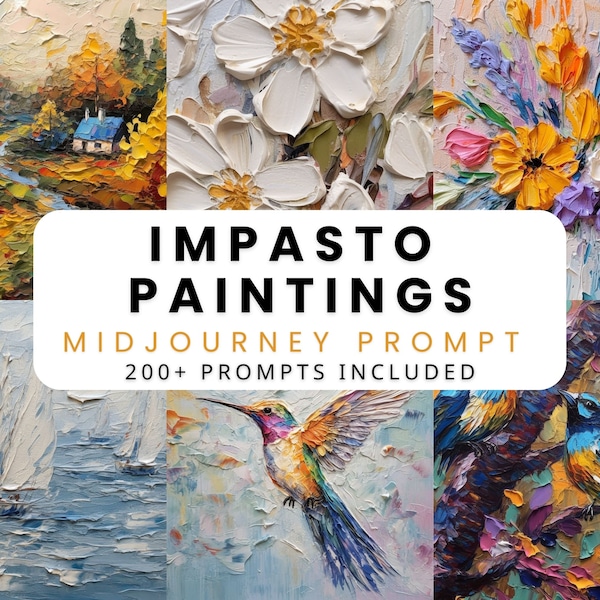 200+ Impasto Ölgemälde Prompts, Midjourney Prompt, AI Art, Digital Art, AI Generate, Art Print, Prompt Guide, Ai Digital Download