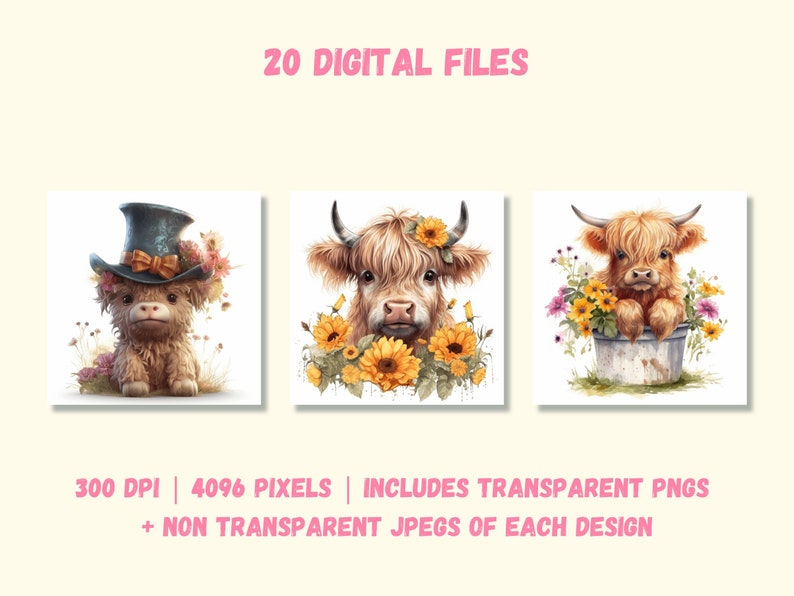 1000 Piece Highland Cow Sunflower Jigsaw Puzzle For Adults - Cute Animal & Floral Watercolor Art Puzzle - 23.9x23.9 Inches